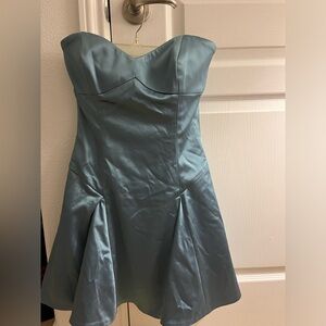 Periwinkle Blue Bebe sweetheart strapless mini dress, size S
